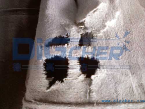 濾（lǜ）袋表麵磨損纖維脫落